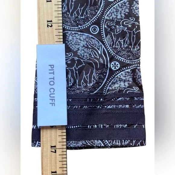 Tory Burch Brown White Elephant Print Tunic Dress Size 4 | Boho Resort Chic - Picture 5 of 7